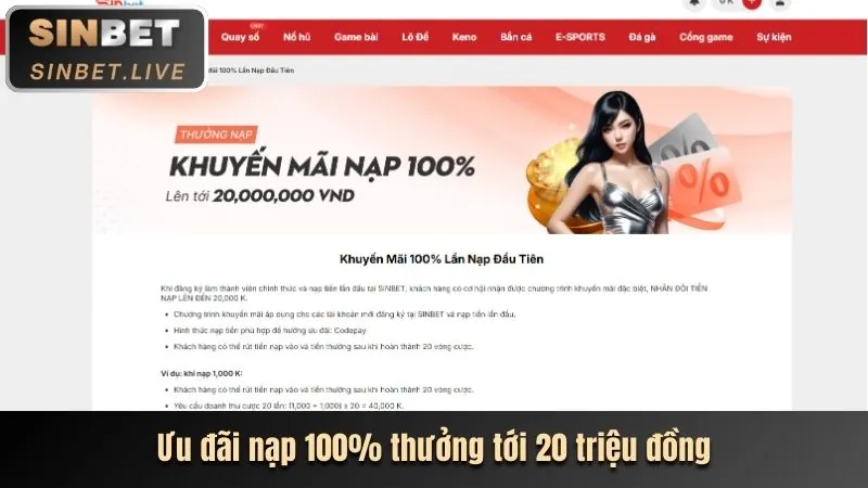 Thưởng nạp tiền Tải 888l